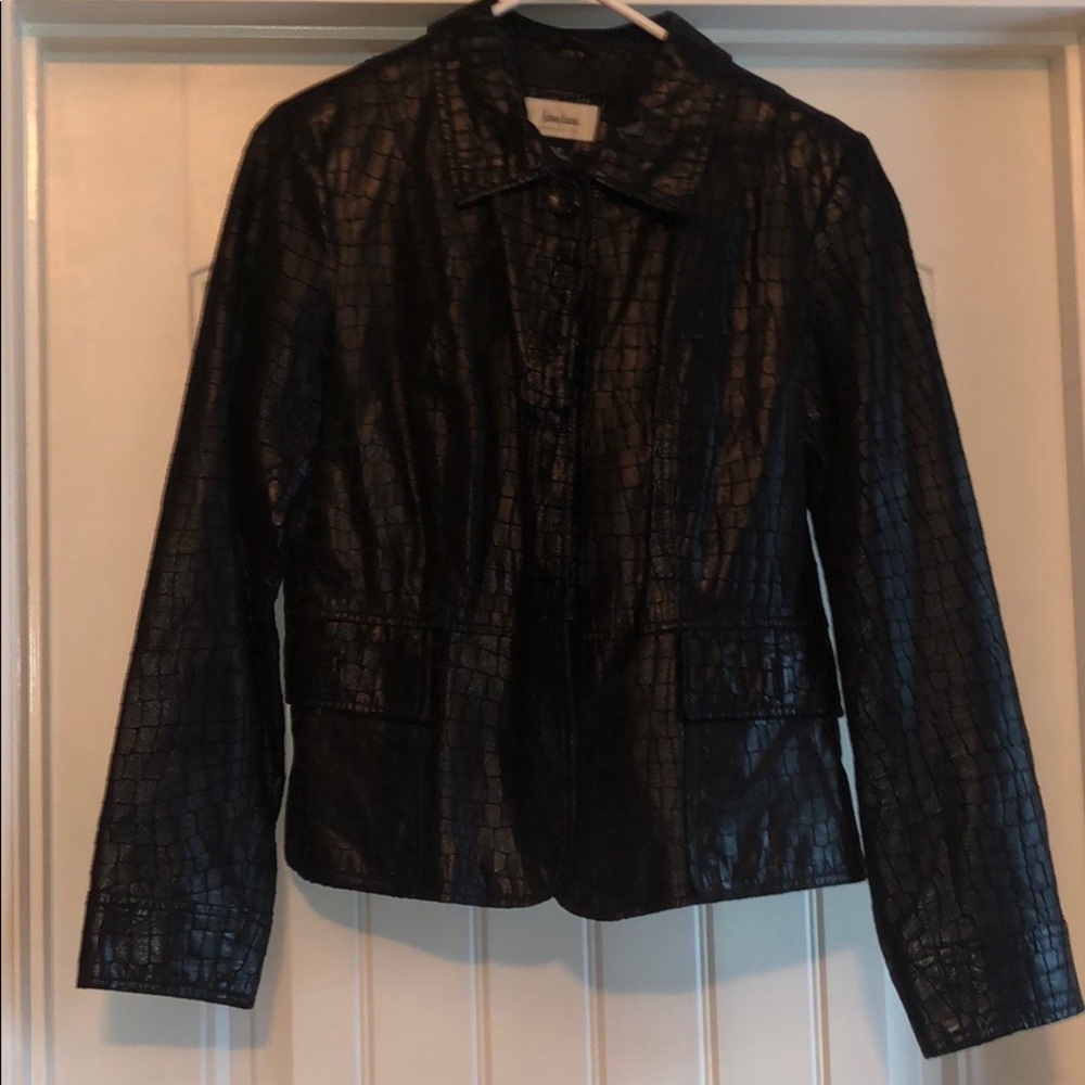 Neiman Marcus Embossed Leather Jacket